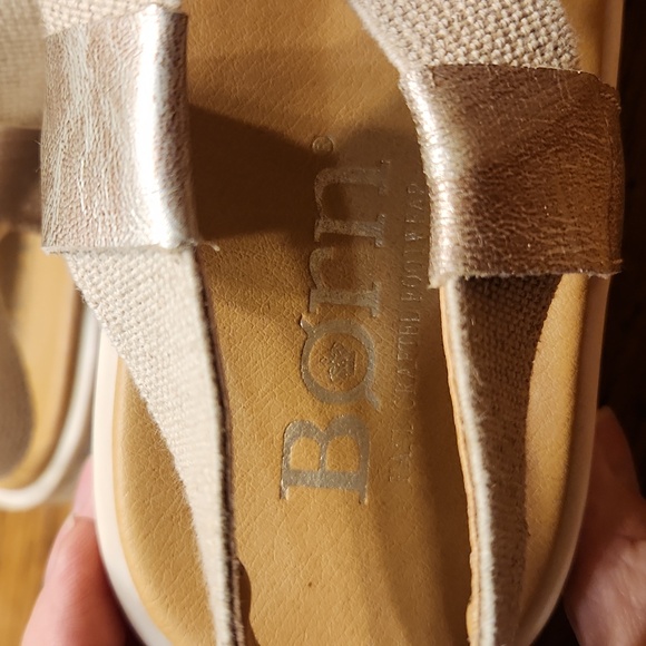 Born Pewter Metallic Platform Sandals Size 9 - Picture 4 of 8